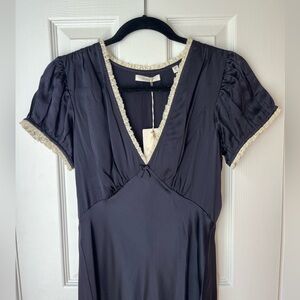 NWT Doên Deep Navy Silk Cerelia Dress Size S